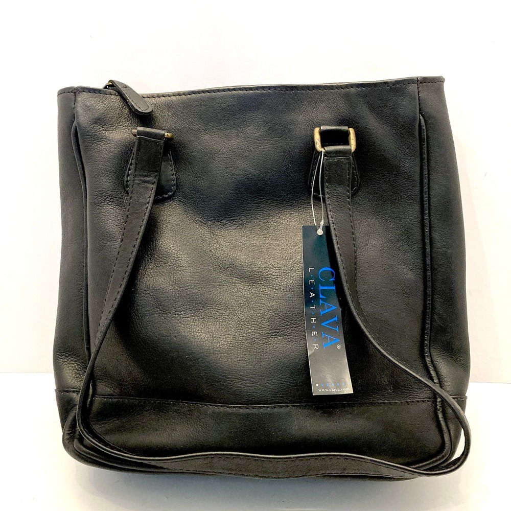 Clava American Purse Shoulder Bag Black‎ Leather NWT Tote